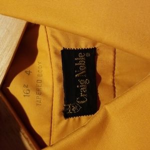 70's Mustard button down mens vintage dress shirt